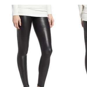 Spanx black faux leather leggings